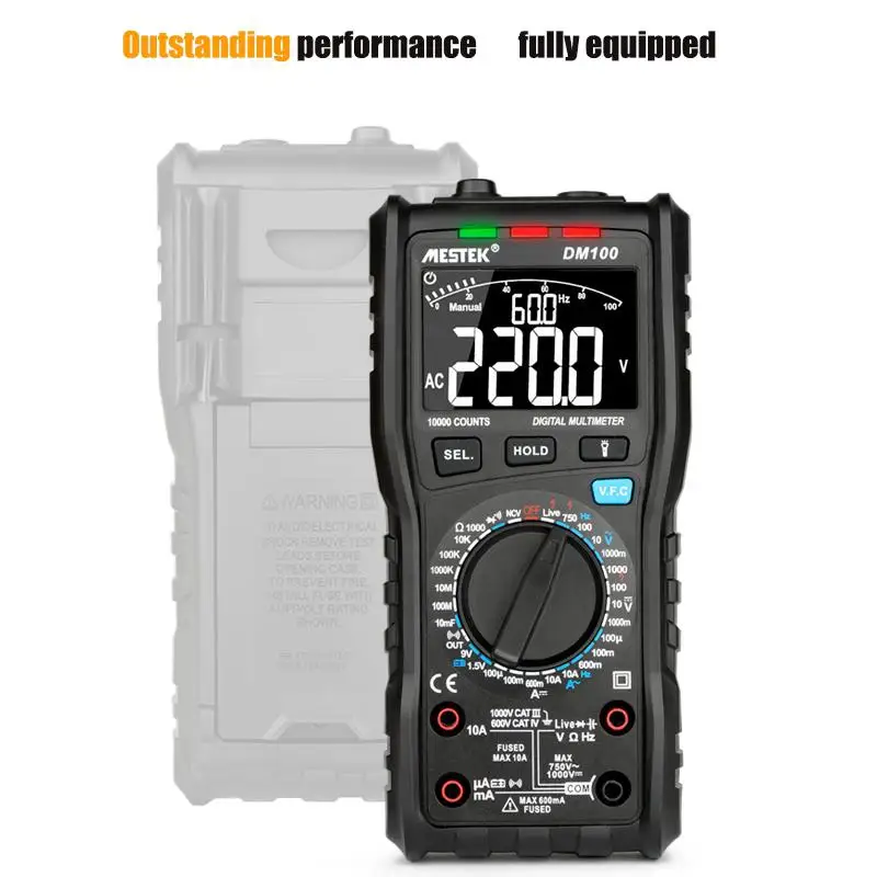DishyKooker MESTEK DM100 Digital Multimeter High Speed Smart Double Core T-rms NCV Temperature Multimetro Anti-burn
DishyKooker MESTEK DM100 Digital Multimeter High Speed Smart Double Core T-rms NCV Temperature Multimetro Anti-burn