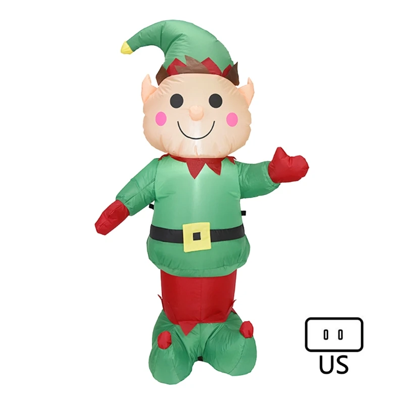 1.5m Inflatable Christmas Elf Built-In Blower LED Light Glowing Blow Up Model Outdoor Yard Family Decoration Props | Дом и сад