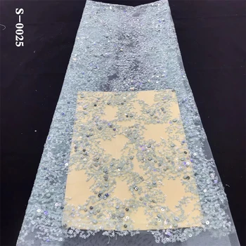 High Quality Nigerian Tulle Lace Fabrics 2020 gold Latest Sequins Mesh African Lace Fabric Bride French Net Lace Fabric 5 Yards 
High Quality Nigerian Tulle Lace Fabrics 2020 gold Latest Sequins Mesh African Lace Fabric Bride French Net Lace Fabric 5 Yards