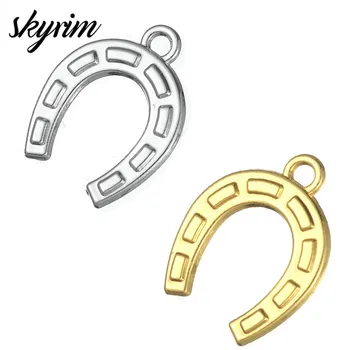 

Skyrim 10Pcs Lucky Horseshoe Charm Golden Sliver Color Pendants For Necklace Bracelet Making Jewelry Findings DIY Handmade Craft