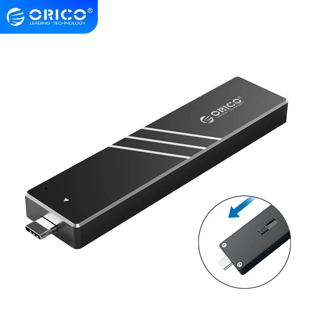 Чехол ORICO M.2 SSD NVMe 10 Гбит/с выдвижным интерфейсом Type C USB3.1 UASP USB NVME корпус