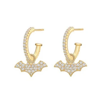 Fashion Yellow Gold 925 Sterling Silver Lucky Bat Earring Animal Dangle Earring Paved Cubic Zirconia for Women Wedding Jewelry 
Fashion Yellow Gold 925 Sterling Silver Lucky Bat Earring Animal Dangle Earring Paved Cubic Zirconia for Women Wedding Jewelry