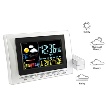 Digital Weather Station Alarm Clock LED Colorful Screen Weather Forecast Table Clock with Temperature Humidity Electronic Watch
Digital Weather Station Alarm Clock LED Colorful Screen Weather Forecast Table Clock with Temperature Humidity Electronic Watch
