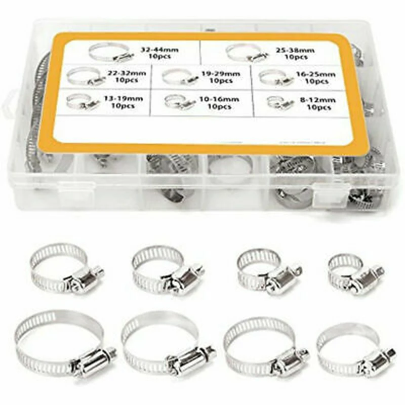 Stainless Steel Hose Clamp Assortment Kit Connecting Spring Fuel Pipe Tube Worm Drive Fitting Hardware Clips
Stainless Steel Hose Clamp Assortment Kit Connecting Spring Fuel Pipe Tube Worm Drive Fitting Hardware Clips