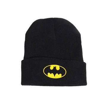 

Men Women Batman Beanies Knitted Hat Superhero Embroid Knitting Hat Hip-Hop Cap Christmas Cosplay Caps