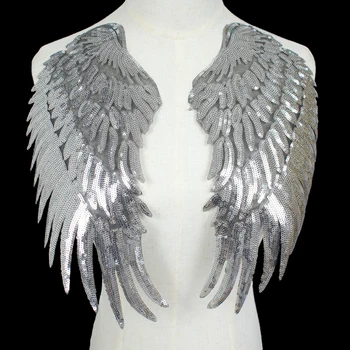Silver Sequin Feather Wings Sewing/Iron On Patches For Clothing DIY Sequins Angel Wings For Dress Jeans Woman Accessory Decor 
Silver Sequin Feather Wings Sewing/Iron On Patches For Clothing DIY Sequins Angel Wings For Dress Jeans Woman Accessory Decor