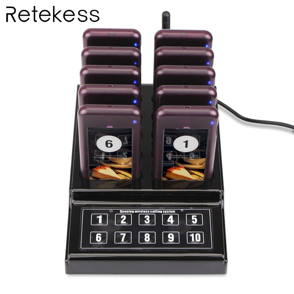 RETEKESS 1 Transmitter + 10 Pagers Wireless 433.92MHz Guest Paging Queuing System For Restaurant Clinic Church Cafe F4529A
RETEKESS 1 Transmitter + 10 Pagers Wireless 433.92MHz Guest Paging Queuing System For Restaurant Clinic Church Cafe F4529A
