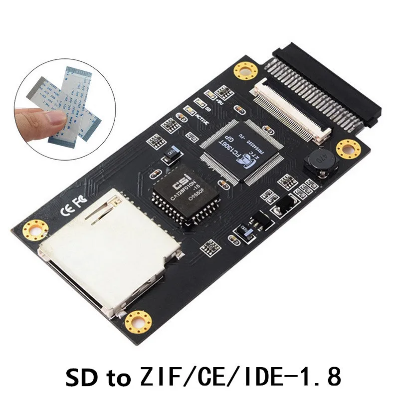 

SD SDXC MMC Card to 1.8" ZIF & & IDE 50Pin HDD Adapter with 40Pin LIF CE Flat Cable