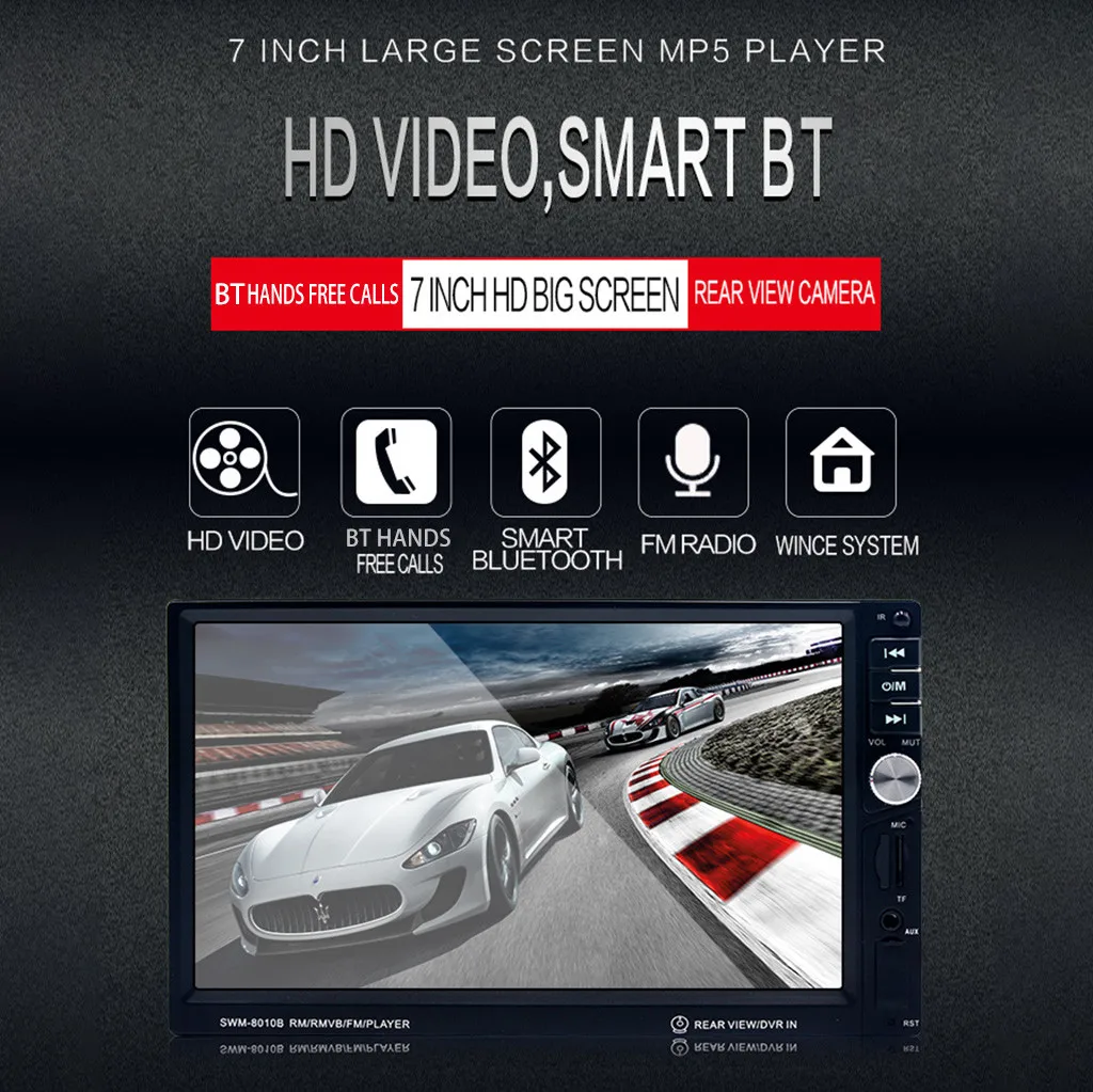 7 HD 2DIN Car Bluetooth Touchscreen CD DVD Player Stereo MP3 AUX FM Radio USB SD Universal auto Stereo GPS MAP
7 HD 2DIN Car Bluetooth Touchscreen CD DVD Player Stereo MP3 AUX FM Radio USB SD Universal auto Stereo GPS MAP