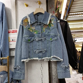 2020 Spring Autumn Retro Flower Embroidered Personality Flash-Style Short High-Waist Denim Jacket Women's Jean Jacket Ropa Mujer
2020 Spring Autumn Retro Flower Embroidered Personality Flash-Style Short High-Waist Denim Jacket Women's Jean Jacket Ropa Mujer