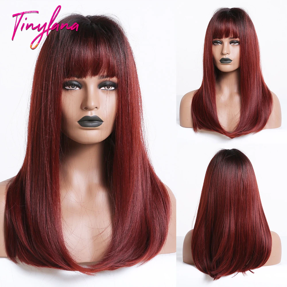 TINY LANA Long Straight Ombre Wine Wigs with Bangs for Women Cosplay Synthetic for Black Women Afro Natural Party False Hair
TINY LANA Long Straight Ombre Wine Wigs with Bangs for Women Cosplay Synthetic for Black Women Afro Natural Party False Hair