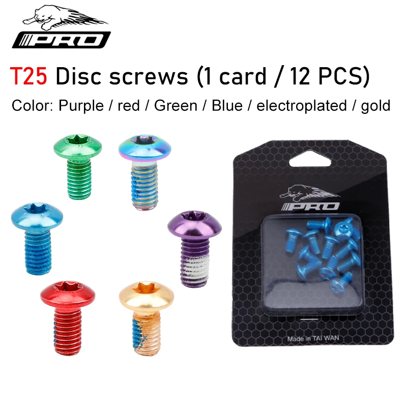 IIIPRO 12 Pcs Colorful Bicycle Disc Brake Rotor Torx Bolts T25 M5x11.5mm MTB Bike Alloy Steel Fixing Screws
IIIPRO 12 Pcs Colorful Bicycle Disc Brake Rotor Torx Bolts T25 M5x11.5mm MTB Bike Alloy Steel Fixing Screws