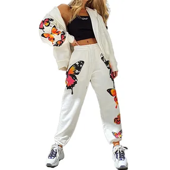 2020 New Fashion Female Sport Suit Set Butterfly Print Long Sleeve Hooded Tops High Waist Long Pants Tracksuit Homewear Clothes
2020 New Fashion Female Sport Suit Set Butterfly Print Long Sleeve Hooded Tops High Waist Long Pants Tracksuit Homewear Clothes