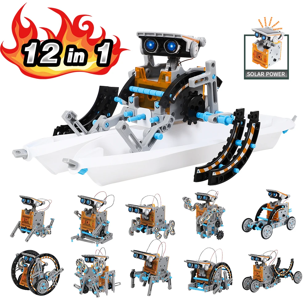 12 in 1 Solar Robot Kit Educational STEM Toys for Children DIY Building Science Experiment Set for Kids New Year Gift No Battery
12 in 1 Solar Robot Kit Educational STEM Toys for Children DIY Building Science Experiment Set for Kids New Year Gift No Battery