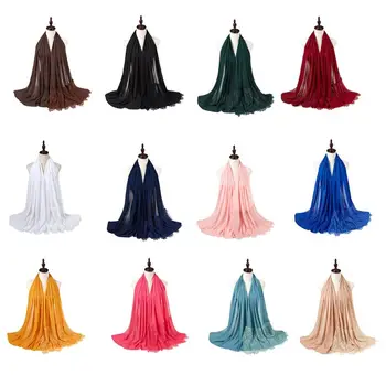 Women Chiffon Muslim Hijab Wrap Eyelash Floral Lace Patchwork Islamic Head Covering Scarf Shawl Solid Color Long Blanket
Women Chiffon Muslim Hijab Wrap Eyelash Floral Lace Patchwork Islamic Head Covering Scarf Shawl Solid Color Long Blanket