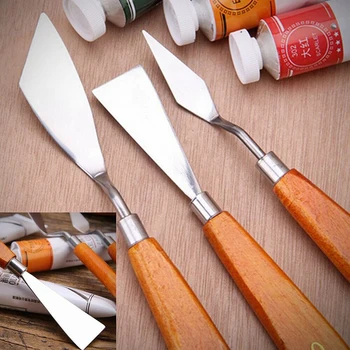 3pcs/set Palette Scraper Stainless Steel Painting Knife Blade Wood Handle Artist Gouache Tool Spatula for Art Oil Painting
3pcs/set Palette Scraper Stainless Steel Painting Knife Blade Wood Handle Artist Gouache Tool Spatula for Art Oil Painting