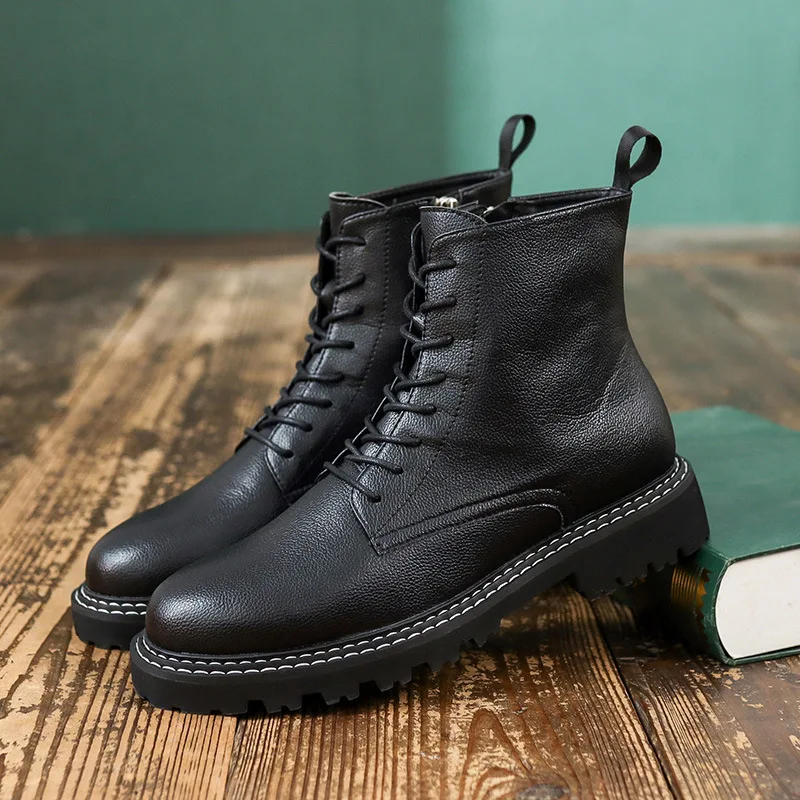 Martin Boots Men Hight-top Boots Mid-top Worker Boot British Style MEN'S SHOES Winter Korean-style Versatile Black Combat Boots
Martin Boots Men Hight-top Boots Mid-top Worker Boot British Style MEN'S SHOES Winter Korean-style Versatile Black Combat Boots