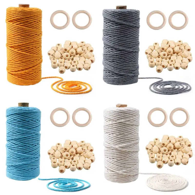 1Set Macrame Rope Cotton Cord Hand Craft String Wooden Bead Circle Ring Combination DIY Supplies Home Decorations Crafts Making
1Set Macrame Rope Cotton Cord Hand Craft String Wooden Bead Circle Ring Combination DIY Supplies Home Decorations Crafts Making