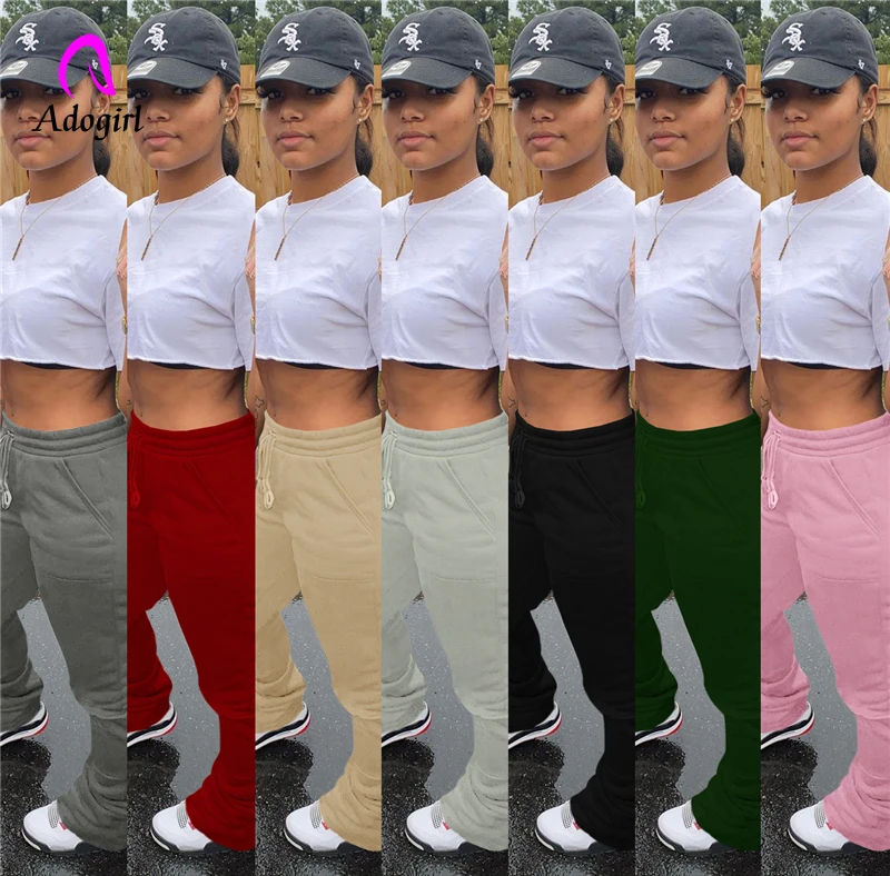 Warm Thick Fleece Stacked Flare Pants with Pockets Women Solid Patchwork Fashion Bell Bottom Casual Sweatpants Jogger Trousers 
Warm Thick Fleece Stacked Flare Pants with Pockets Women Solid Patchwork Fashion Bell Bottom Casual Sweatpants Jogger Trousers