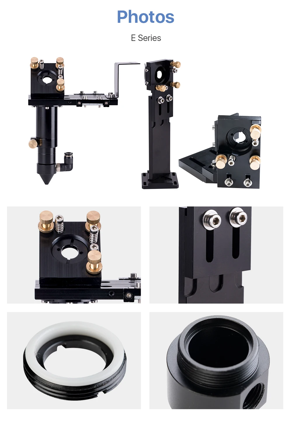 Cloudray New CO2 E Series Laser Head Set with Lens D20mm FL50.8 & 63.5 & 101.6 Mirror 25mm for Laser Engraving Cutting Machine