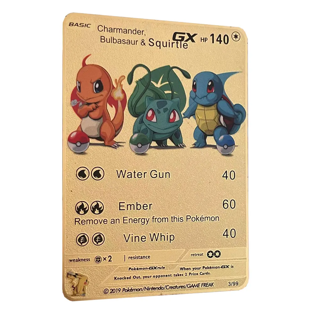 charmander bulbasaur and squirtle gold pokemon card Duraludon Bulbasaur, Charmander, Squirtle : r/custommagic