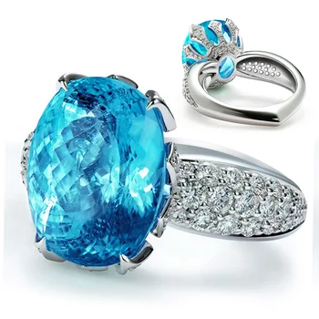 Huitan Luxury Oval Sky Blue Zircon Women Rings Anniversary Party Delicate Princess Accessories Pretty Girl Rings Trendy Jewelry
Huitan Luxury Oval Sky Blue Zircon Women Rings Anniversary Party Delicate Princess Accessories Pretty Girl Rings Trendy Jewelry