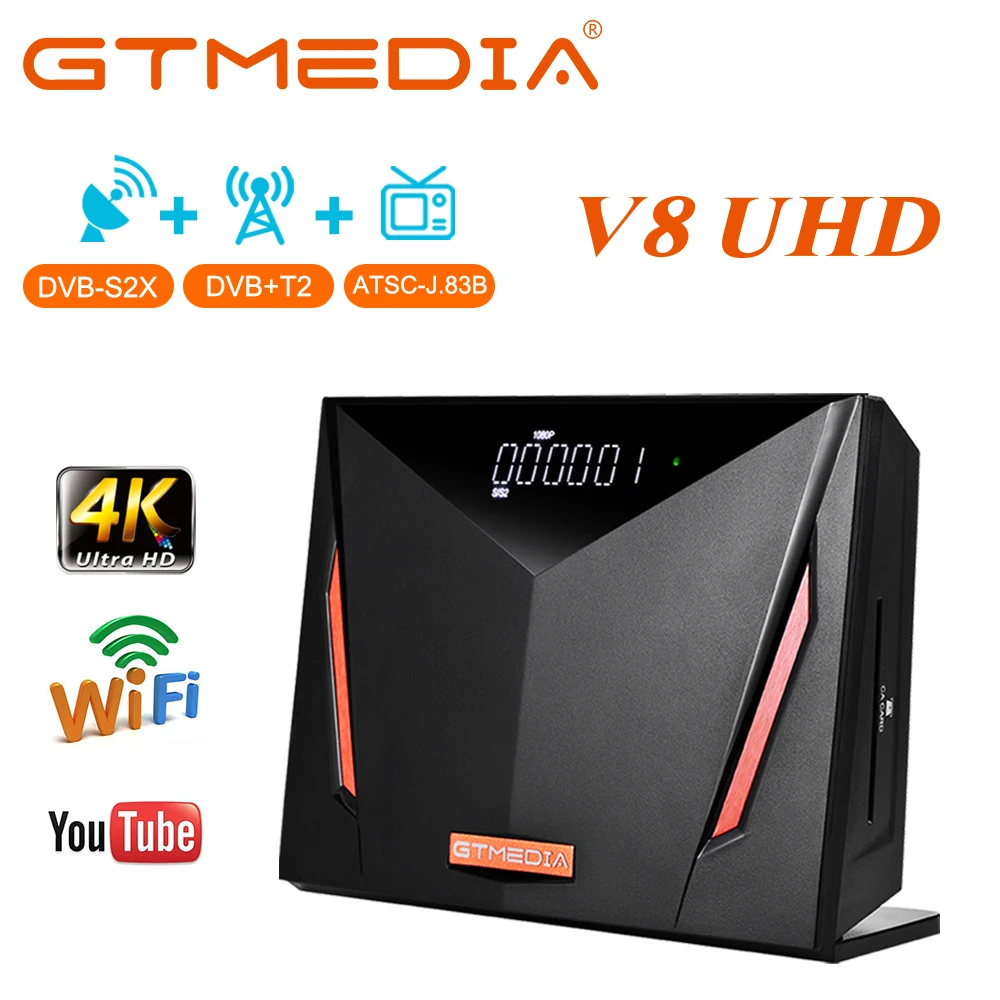 GTmedia V8 UHD Satellite Receiver DVB-S/S2/S2X+T/T2/Cable/ATSC-C/ISDBT 4K Ultra HD Built in WIFI CA Card Support Youtube spain
GTmedia V8 UHD Satellite Receiver DVB-S/S2/S2X+T/T2/Cable/ATSC-C/ISDBT 4K Ultra HD Built in WIFI CA Card Support Youtube spain