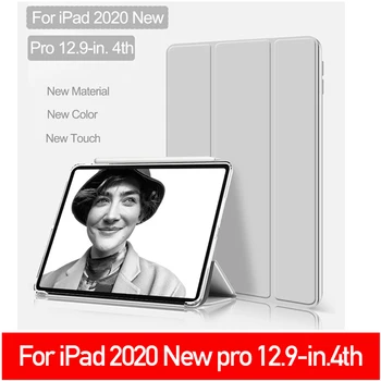 Cover for IPad Pro 12.9 Inch PU Case 4th Gen 2020 New A2229 Smart Case with Awake Fast Charge Face ID Matte Transparent PVC Back 
Cover for IPad Pro 12.9 Inch PU Case 4th Gen 2020 New A2229 Smart Case with Awake Fast Charge Face ID Matte Transparent PVC Back