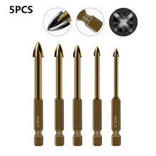 5Pcs Efficient Universal Drilling Tool Drill Bit Cross Hex Tile Bits Glass Ceramic Concrete Hole Opening Power Tools
5Pcs Efficient Universal Drilling Tool Drill Bit Cross Hex Tile Bits Glass Ceramic Concrete Hole Opening Power Tools