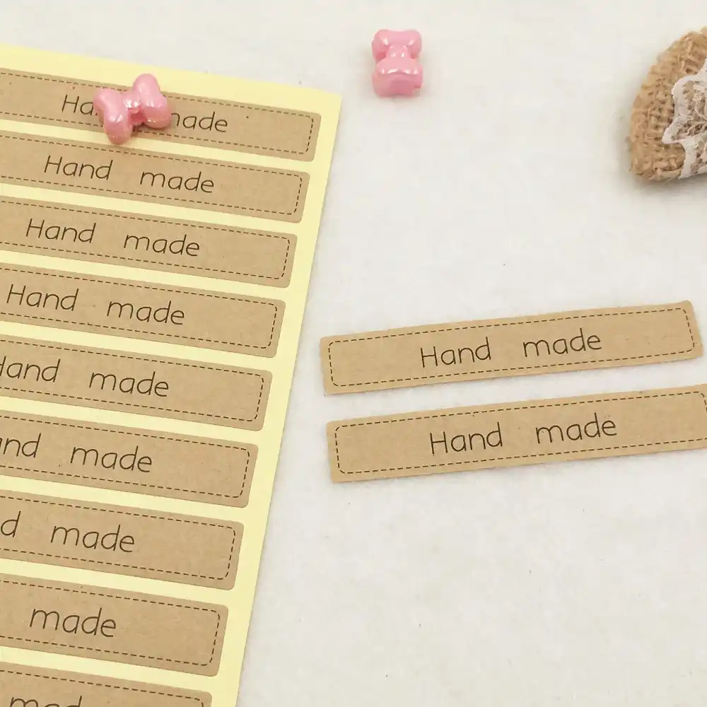 120pcs/lot vintage hand made sticker kraft label