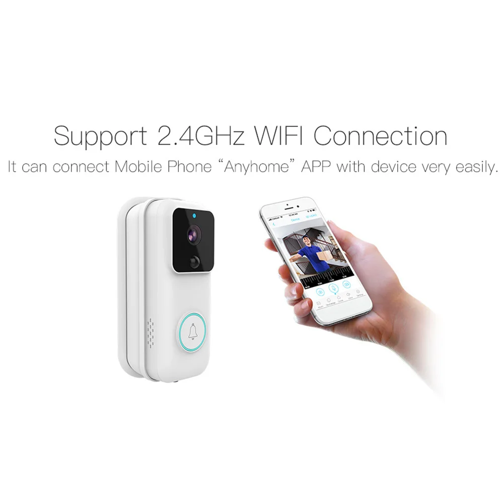 Wireless White PIR Detection ABS Smart Home Night Vision Intercom WIFI Doorbell High Performance Security Infrared 1080P HD
Wireless White PIR Detection ABS Smart Home Night Vision Intercom WIFI Doorbell High Performance Security Infrared 1080P HD