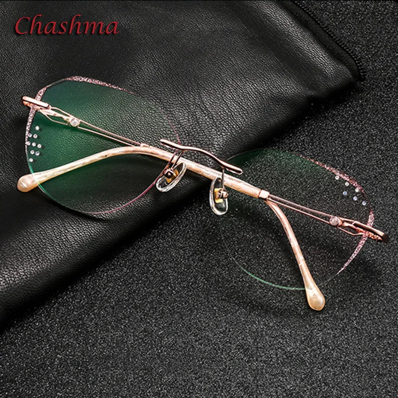 Round Eye Glass Colored Lenses Fashion Frame Women Optical Rimless Titanium Spectacles Female with Stones
Round Eye Glass Colored Lenses Fashion Frame Women Optical Rimless Titanium Spectacles Female with Stones