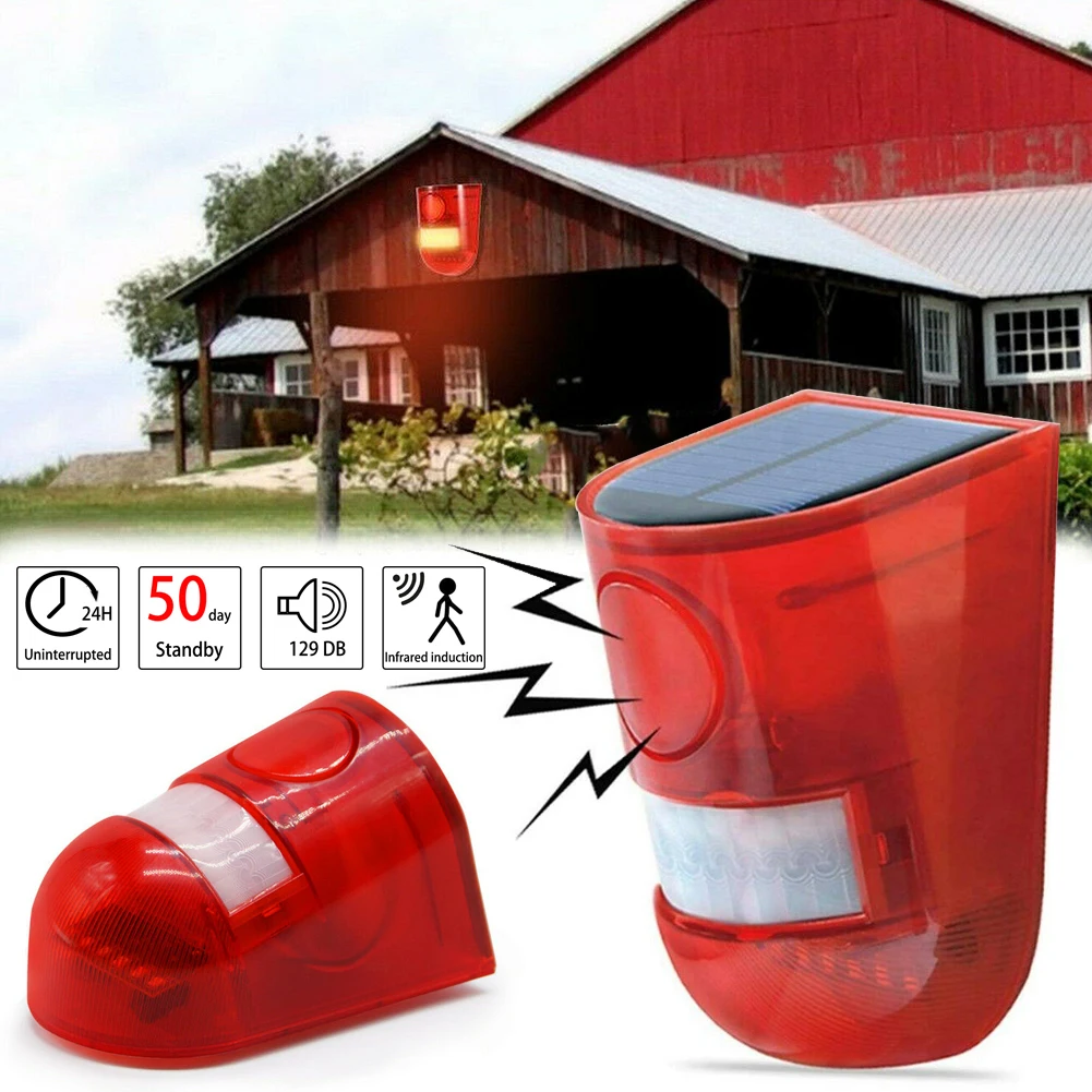 Solar Alarm Strobe Light with Motion Detector Solar Alarm LED Light 129db Security Outdoor Waterproof Wireless Security Alarm
Solar Alarm Strobe Light with Motion Detector Solar Alarm LED Light 129db Security Outdoor Waterproof Wireless Security Alarm