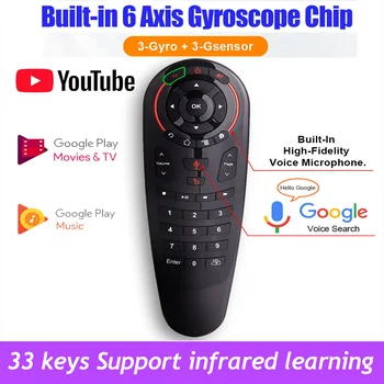 G30 Voice Remote Control Air Mouse Wireless Mini Keyboard support Google Assistant 33 Keys with IR Learning for Android TV Box
G30 Voice Remote Control Air Mouse Wireless Mini Keyboard support Google Assistant 33 Keys with IR Learning for Android TV Box