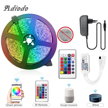 Wifi LED Strip Light RGB 5050 SMD 2835 led light strip RGB 5M 10M 15M 3M Tape Diode DC12V 60LED/M+Adapter Flexible Ribbon fit
Wifi LED Strip Light RGB 5050 SMD 2835 led light strip RGB 5M 10M 15M 3M Tape Diode DC12V 60LED/M+Adapter Flexible Ribbon fit