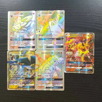 TAKARA TOMY Pokemon Card Collections Battle Shining Card Board Game 120pcs Flash Cards 115 GX 5 MEGA Children Toys Gifts 
TAKARA TOMY Pokemon Card Collections Battle Shining Card Board Game 120pcs Flash Cards 115 GX 5 MEGA Children Toys Gifts