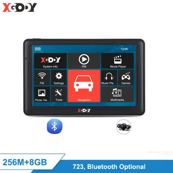 

XGODY 723 7" Navigator Car Truck GPS Navigation Bluetooth 256M 8GB Sat Nav Rear View Camera 2020 EU Free Map 2017 Russia Navitel