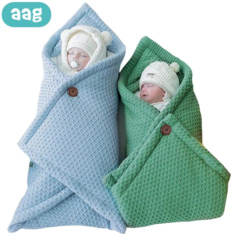 

AAG Cotton Baby Envelope for Discharge Knitted Stroller Envelope for Newborns Diaper Cocoon Baby Sleeping Bag Sack Swaddle Wrap