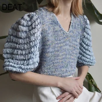DEAT 2020 new summer V-neck half sleeves tassels puff sleeve loose short sweater female fashion women tops WL75305L
DEAT 2020 new summer V-neck half sleeves tassels puff sleeve loose short sweater female fashion women tops WL75305L