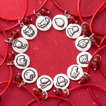 COLUSIWEI Vintage 925 Sterling Silver Crystal Zodiac Signs Charm Animal Red Rope DIY Bracelet for Women Fine Jewelry 2020 Years
COLUSIWEI Vintage 925 Sterling Silver Crystal Zodiac Signs Charm Animal Red Rope DIY Bracelet for Women Fine Jewelry 2020 Years
