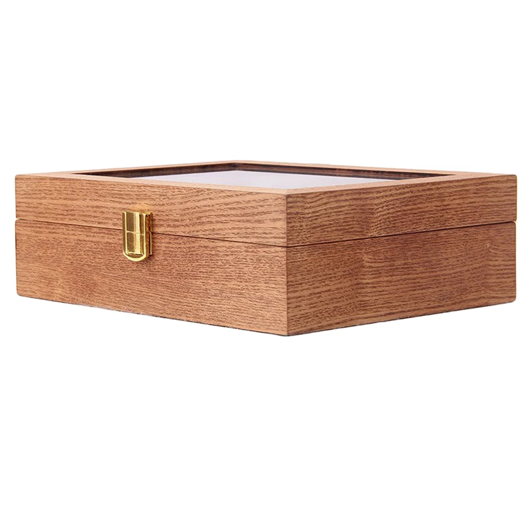 Novelty Watch Box, Executive Watch Case with Valet, Glass Topped Wooden Watch