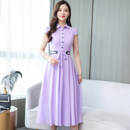 Korean style summer chiffon dress women fashion single-breasted chiffon beach dress ladies elegant short-sleeved Slim long dress
Korean style summer chiffon dress women fashion single-breasted chiffon beach dress ladies elegant short-sleeved Slim long dress