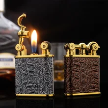 

Creative Metal Gas Butane Lighter Open Flame Flint Grinding Wheel Cigarette Lighters Smoking Accessories Lighter Gadgets for Men