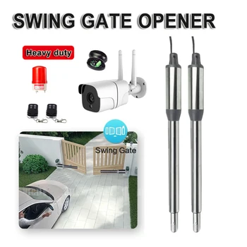 Auto Swing gate door opener Actuator with 1080P wifi camera Warning Light IR photocells sensor 3pcs remote control full kit 
Auto Swing gate door opener Actuator with 1080P wifi camera Warning Light IR photocells sensor 3pcs remote control full kit