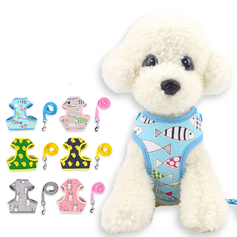 Cute Cartoon Soft Breathable Air Nylon Mesh Puppy Dog Pet Cat Harness and Leash Set for Small Dogs Chihuahua Arnes Perro 
Cute Cartoon Soft Breathable Air Nylon Mesh Puppy Dog Pet Cat Harness and Leash Set for Small Dogs Chihuahua Arnes Perro