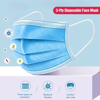 Disposable Face Mask 3 Laye Non Woven Protective Masks Dust filter Earhook 3-layer filter mouth mask for face respirator
Disposable Face Mask 3 Laye Non Woven Protective Masks Dust filter Earhook 3-layer filter mouth mask for face respirator
