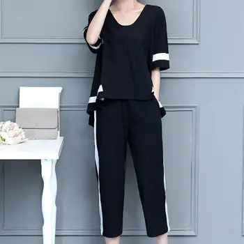 2019 Plus Size Suit O-Neck Short Top And Pants 2 Piece Set Women Vintage Temperament Loose Suit White And Black Outfits
2019 Plus Size Suit O-Neck Short Top And Pants 2 Piece Set Women Vintage Temperament Loose Suit White And Black Outfits