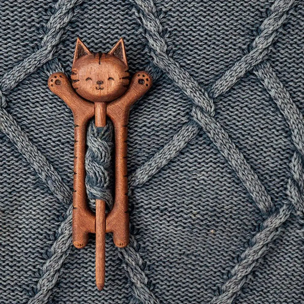 Винтажная деревянная подвеска забавная Милая кошка лиса Лев медведь шаль