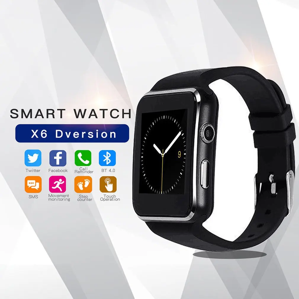 X6 Smart Watch Passometer Sleep monitor Positioning with Camera SIM Card Whatsapp Facebook Application for Android
X6 Smart Watch Passometer Sleep monitor Positioning with Camera SIM Card Whatsapp Facebook Application for Android