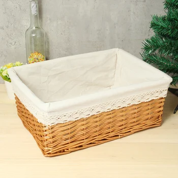 40*30*16cm Multipurpose Rectangular Wicker Storage Basket with Removable Washable Liner Willow Woven Containers - Size L
40*30*16cm Multipurpose Rectangular Wicker Storage Basket with Removable Washable Liner Willow Woven Containers - Size L